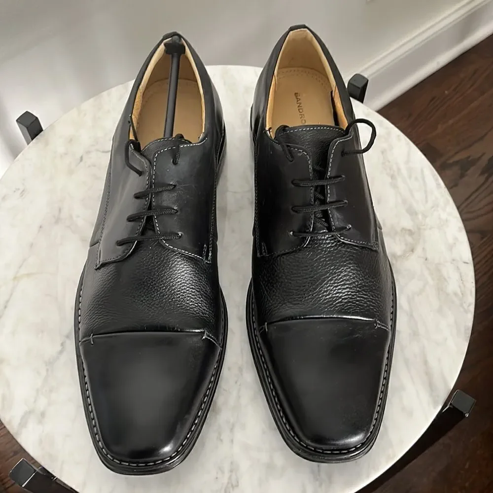 SANDRO MOSCOLONI STRAIGHT TIP BLUCHER DERBY MAXWELL, Black, 13, NWOB
